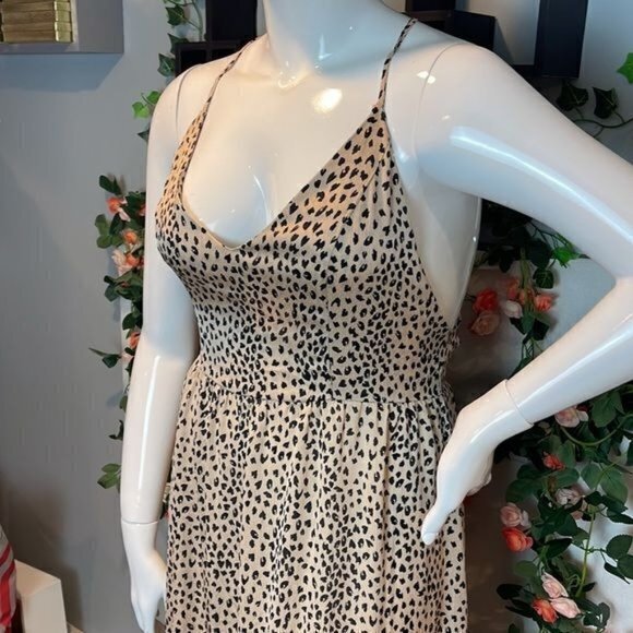 Cupshe Animal Spot Print Tie Back Vneck Lace-up Backless Maxi Slip Dress Size XL - Picture 6 of 13